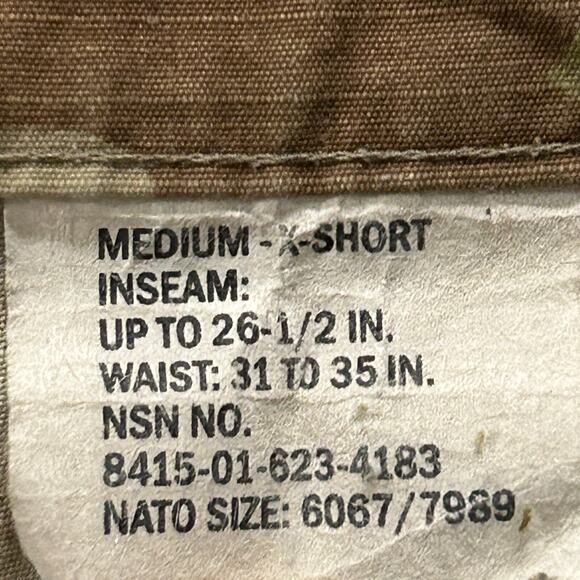 Army Cargo Pants Medium Short Woodland Camo Ripstop Combat Insect Repellant - Picture 10 of 13